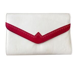 Vintage Red White Western Cowgirl Purse‎ Drop Strap Clutch Shoulder Strap